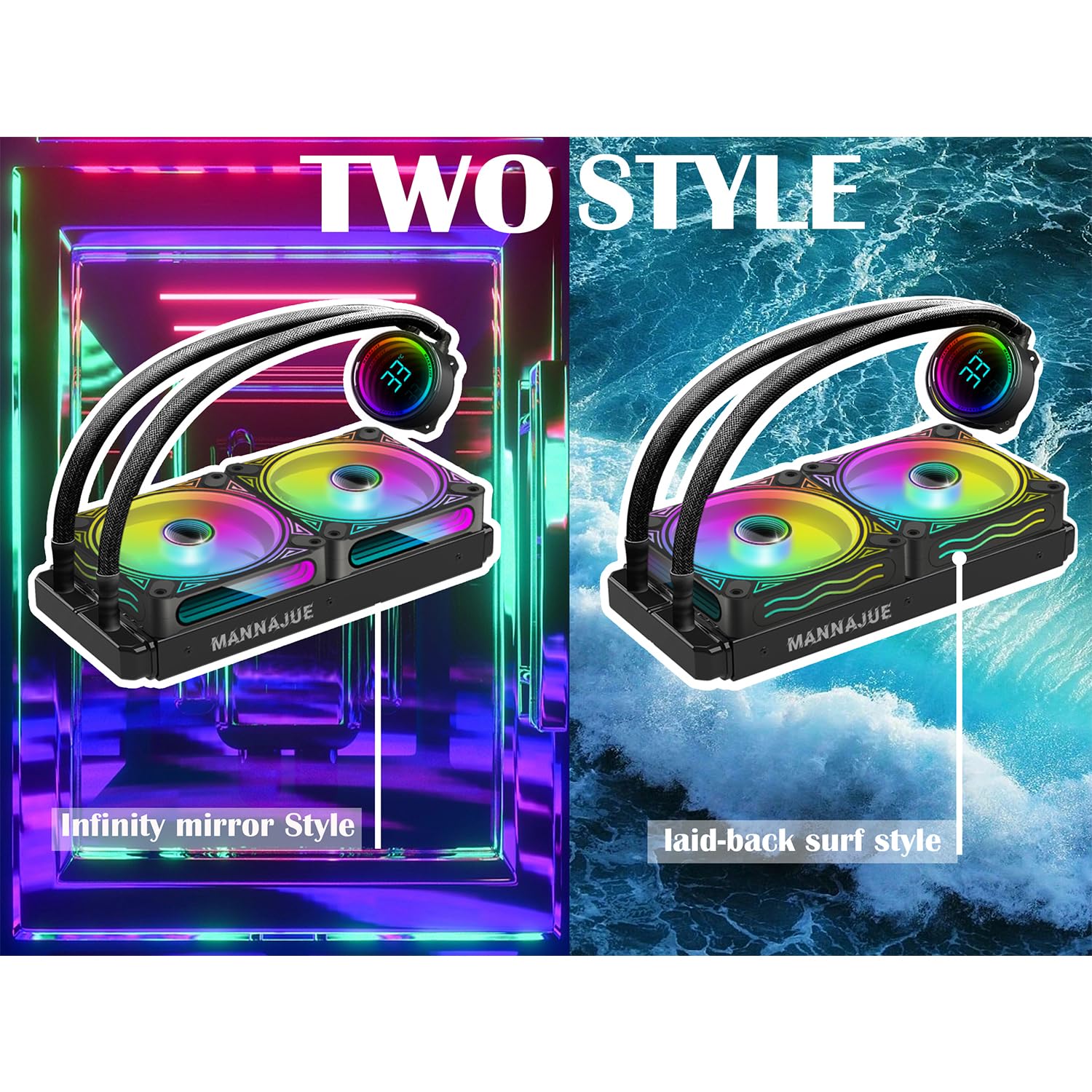 Snapklik.com : AIO CPU Cooler,240mm Radiator, 240 PWM ARGB, Intel 115X ...