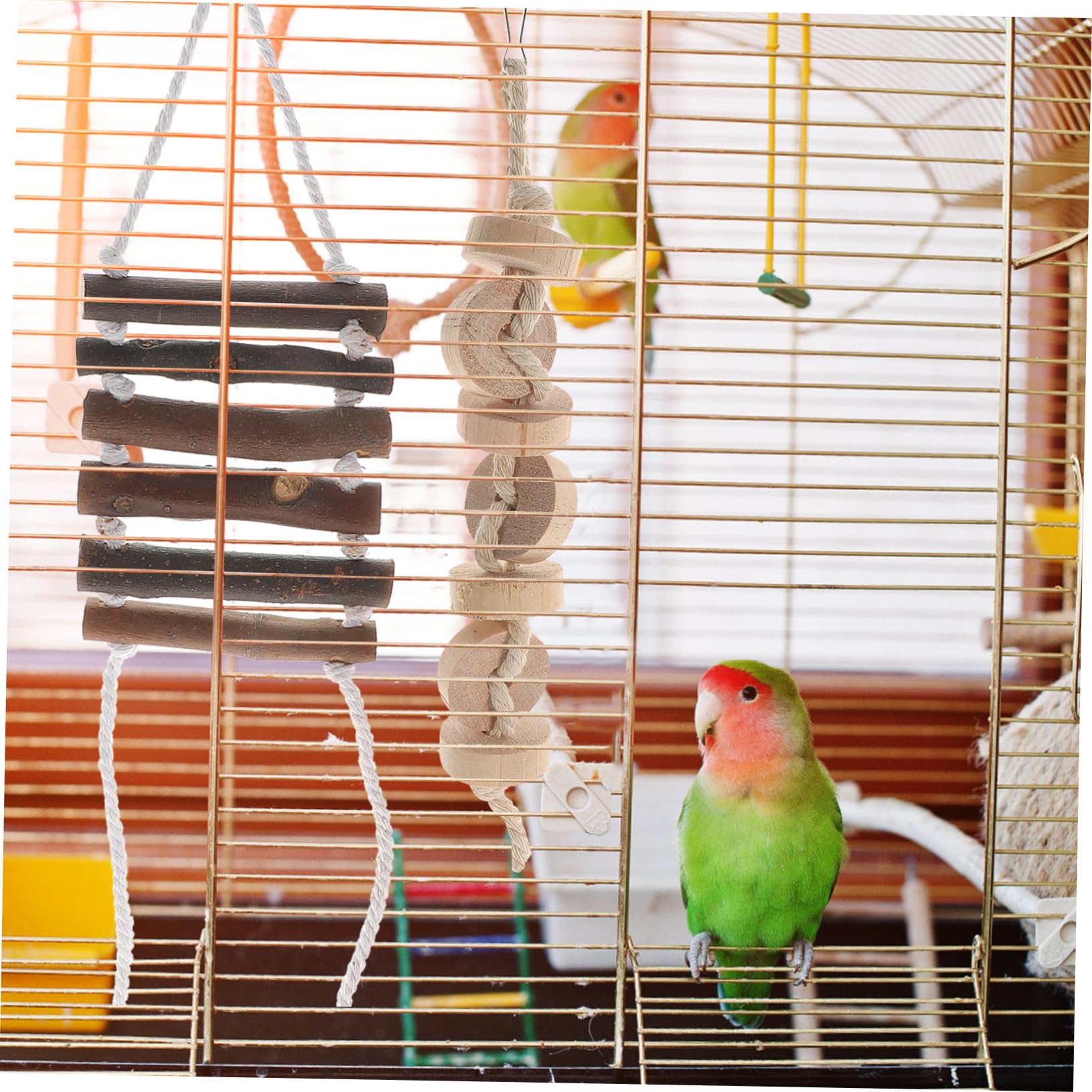 DOITOOL 9pièces Jouets à Mâcher pour Oiseaux De Jouets Naturel Et Corde pour Perroquets Accessoires De Jeu pour Cage à Oiseaux Stimule Instinct Naturel De Mâcher Grimper
