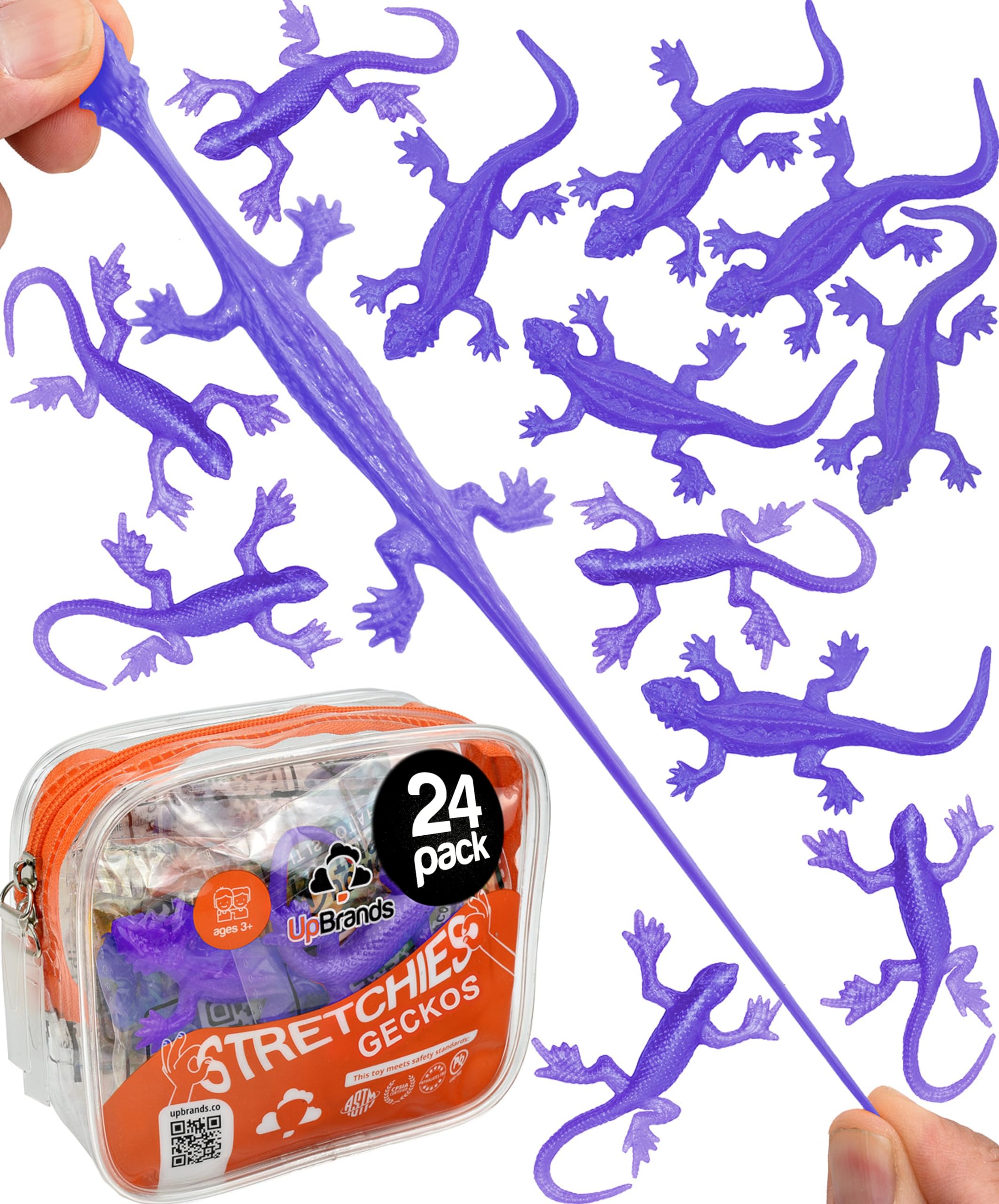 Fun Express Sticky Lizard Sticky Lizards For Kids 24PCS Stretchy Lizard Toys - Rubber Fake ...