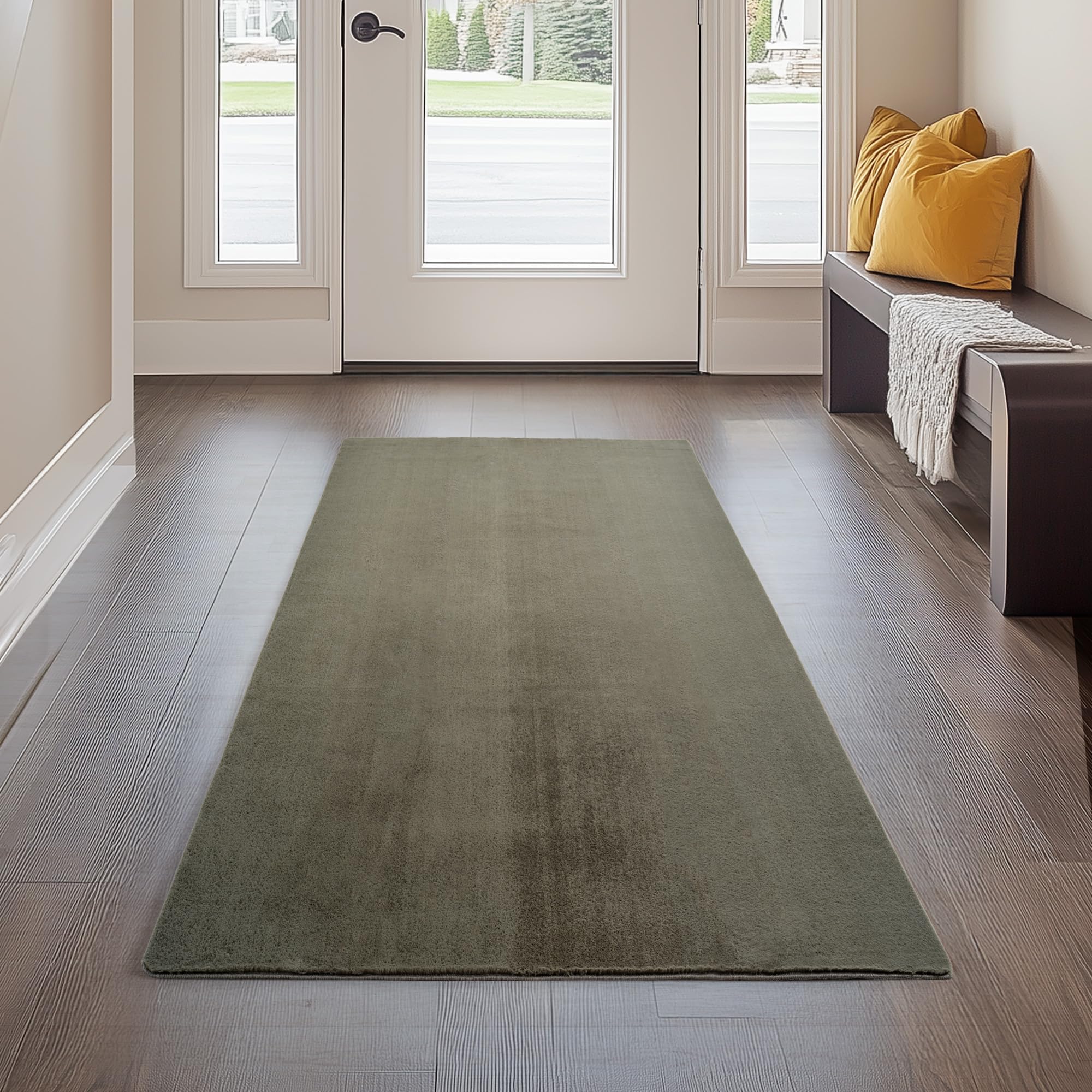 Carpetsale24 Teppich Kurzflor - Rechteckig, Rund & Läufer, waschbarer Rutschfester Teppich, weich, modernes einfarbiges Design für Wohnzimmer, Schlafzimmer, Küche & Kinderzimmer.