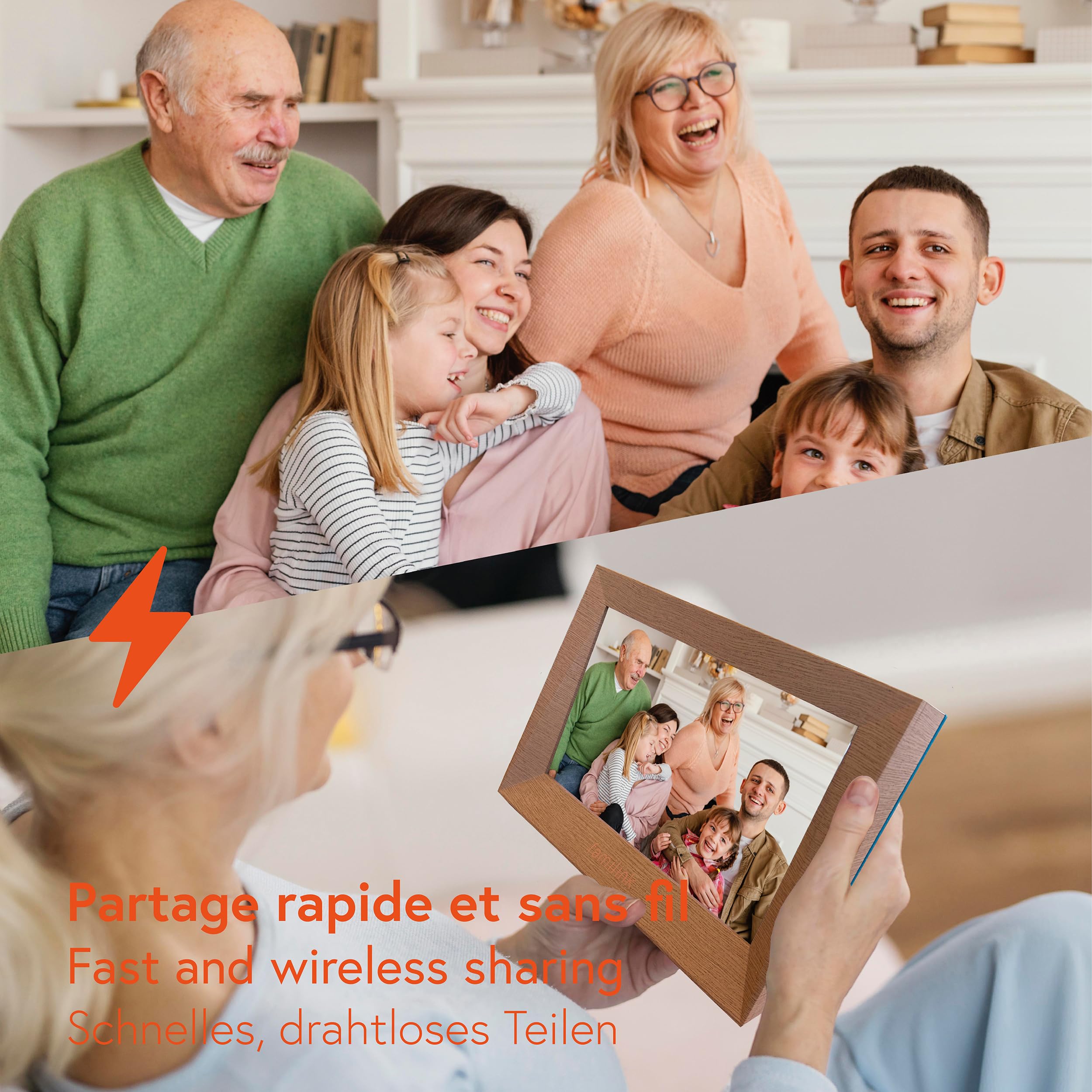 Cadre Photo numérique 4G pour Les Grands-Parents - Fonctionne avec 4G ou avec Wi-FI - Partagez Facilement des Photos avec Vos Proches - Écran 10 Pouces