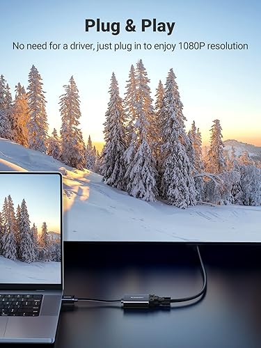 Miniatura 3 de UGREEN Adaptador activo HDMI a VGA con conector de audio de 0.138 in HDMI macho a VGA hembra hasta 1080P para PC portátil Ultrabook Raspberry Pi