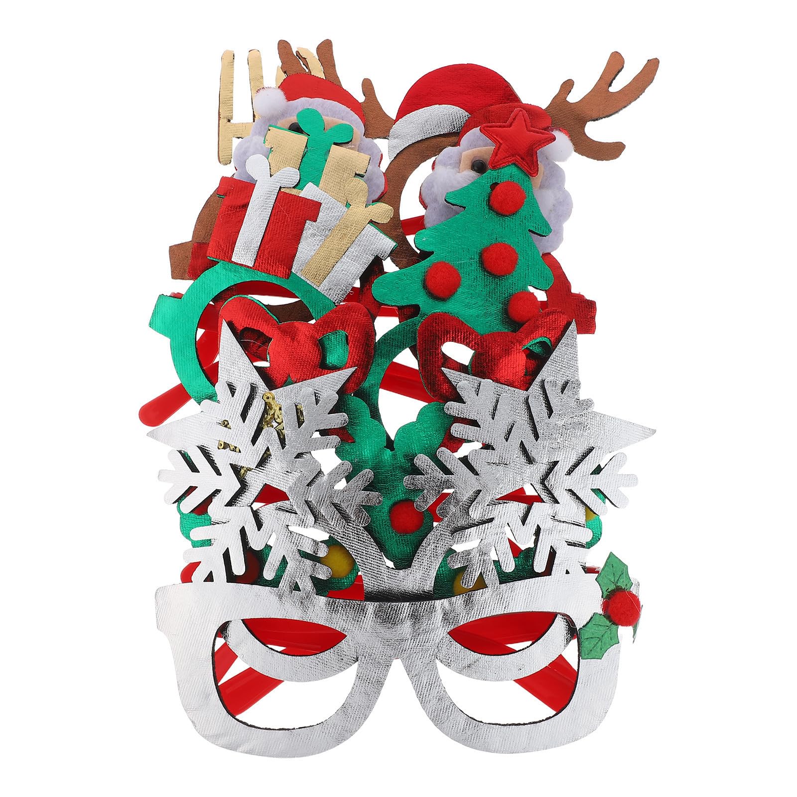 Toyvian 30 Stück Festliche Weihnachtsbrillen als Foto Requisiten, für | Pet und Filz, Leicht und Bequem Tragbar, Glitzernde Motive für Weihnachten und Silvester, Familienfeiern