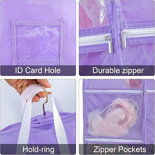 Miniatura 10 de Bolsa de ropa colgante impermeable, bolsas de ropa de 40 pulgadas para colgar ropa, bolsas de ropa para almacenamiento de viajes, bolsa de ropa de