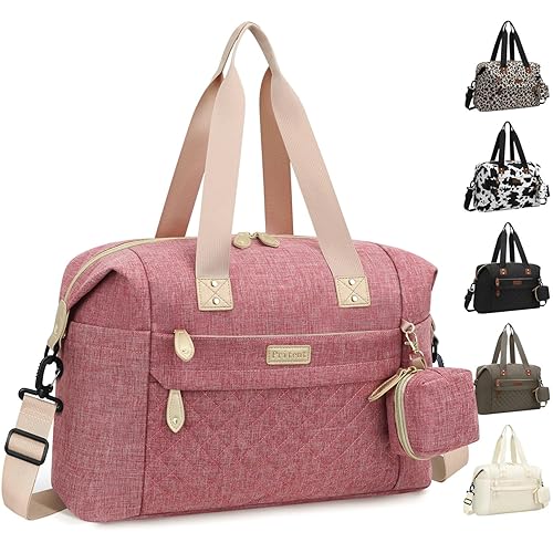 Miniatura 16 de Bolsa de pañales – Bolsas para pañales con funda para chupete, correas de hombro, clips para cochecito, bolsa grande impermeable para mamá y papá,