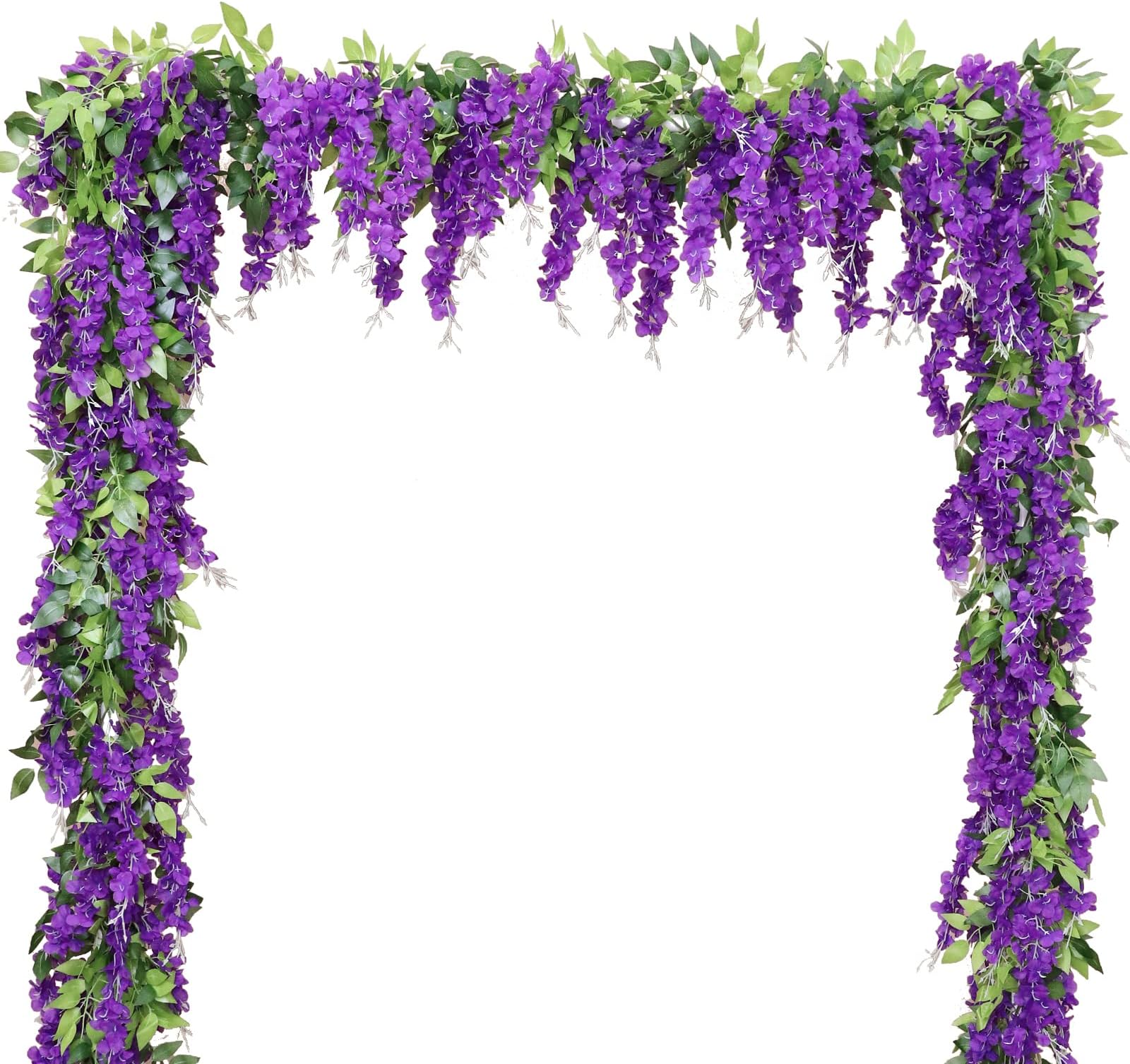 dallisten Wisteria Artificial Flowers Garland, 8Pcs 7.2Ft