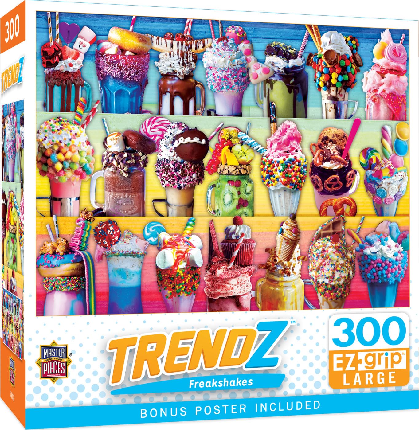 MasterPieces Trendz - Freakshakes 300pc EzGrip Puzzle Multicolor, 18" x 24"