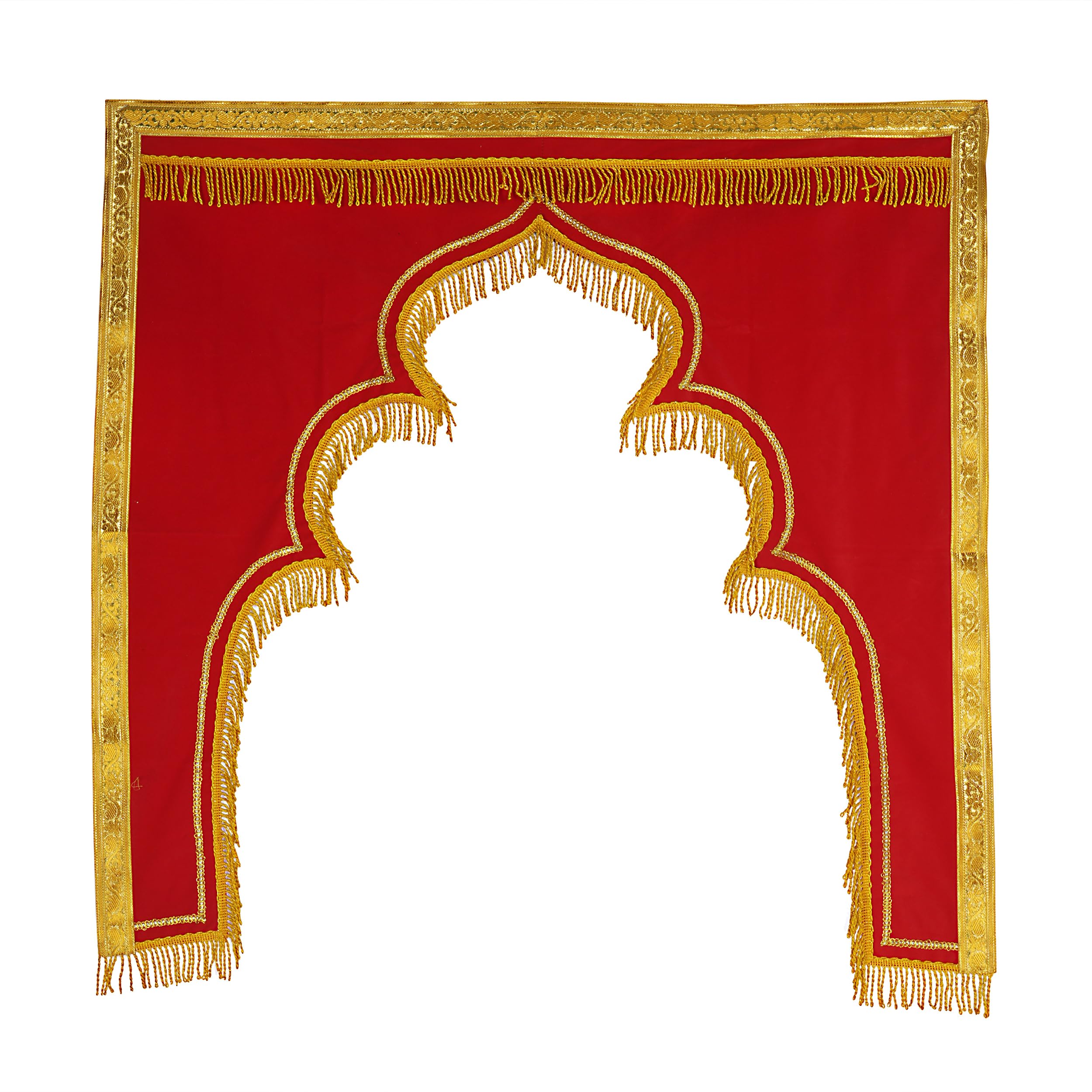 PRIYAKANT SAFAWALA Ganpati Decoration Kamani Background Ideas at Home, Festival, Wedding, Birthday, Diwali, Ganesh Chaturthi Decoration Entry Gate (Size, Width 6 Feet and Hight 4.5 Feet, Red)