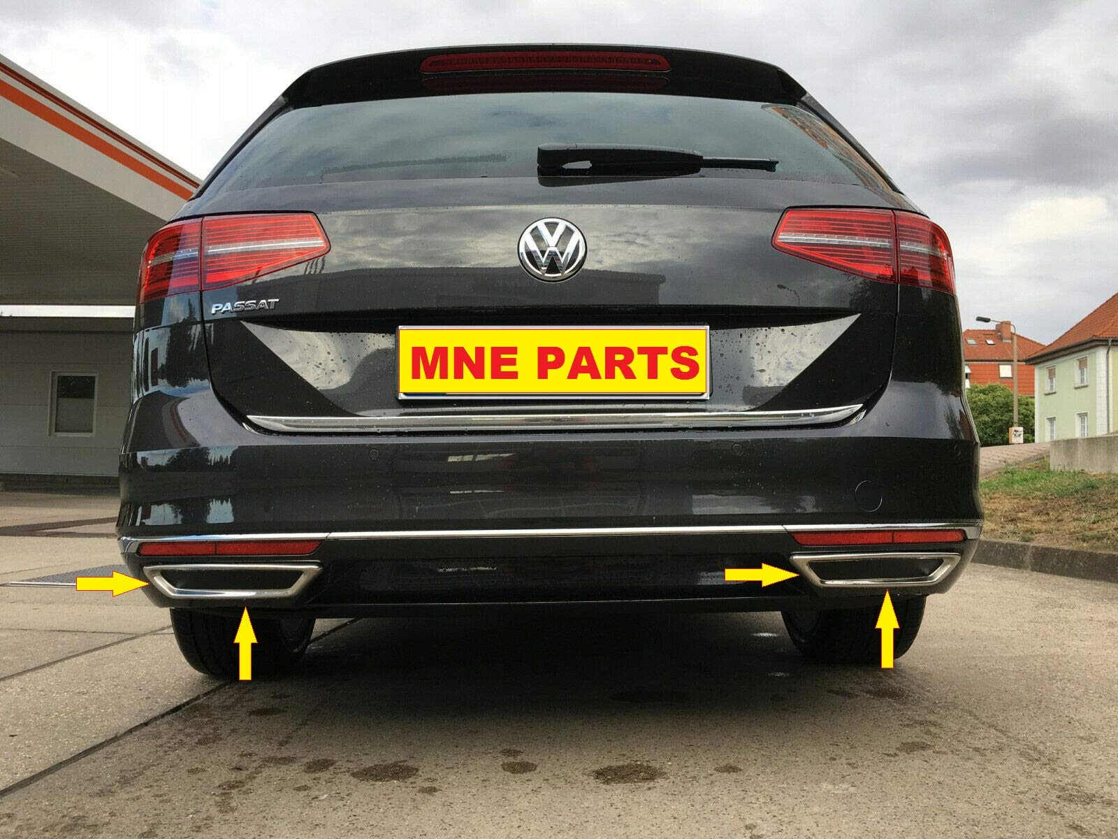 Marco deflector de escape cromado de acero inoxidable para PASSAT B8 SEDAN/FAMILIAR (2 piezas, 2015-2018)