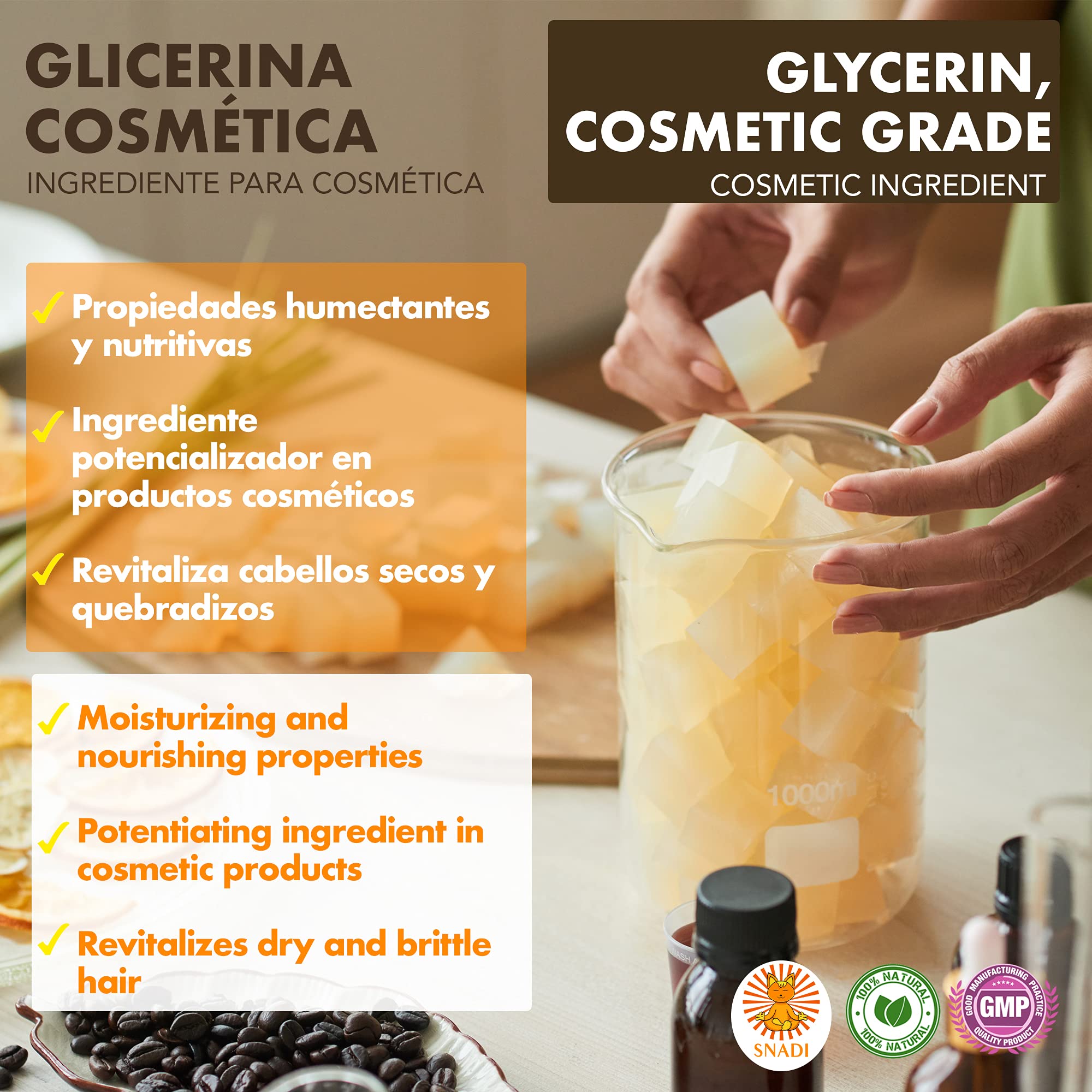 500 ml - Gliceryna (USP), Czystość +98% (Gliceryna Roślinna). Skóra glicerynowa, włosy, dłonie. Naturalna gliceryna.