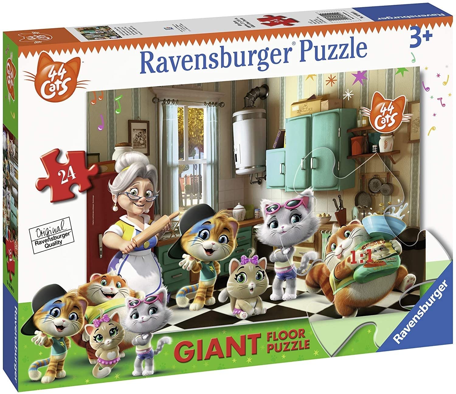 Ravensburger 44 Gatti B Puzzle, Pavimento, 24 Pezzi, 03004