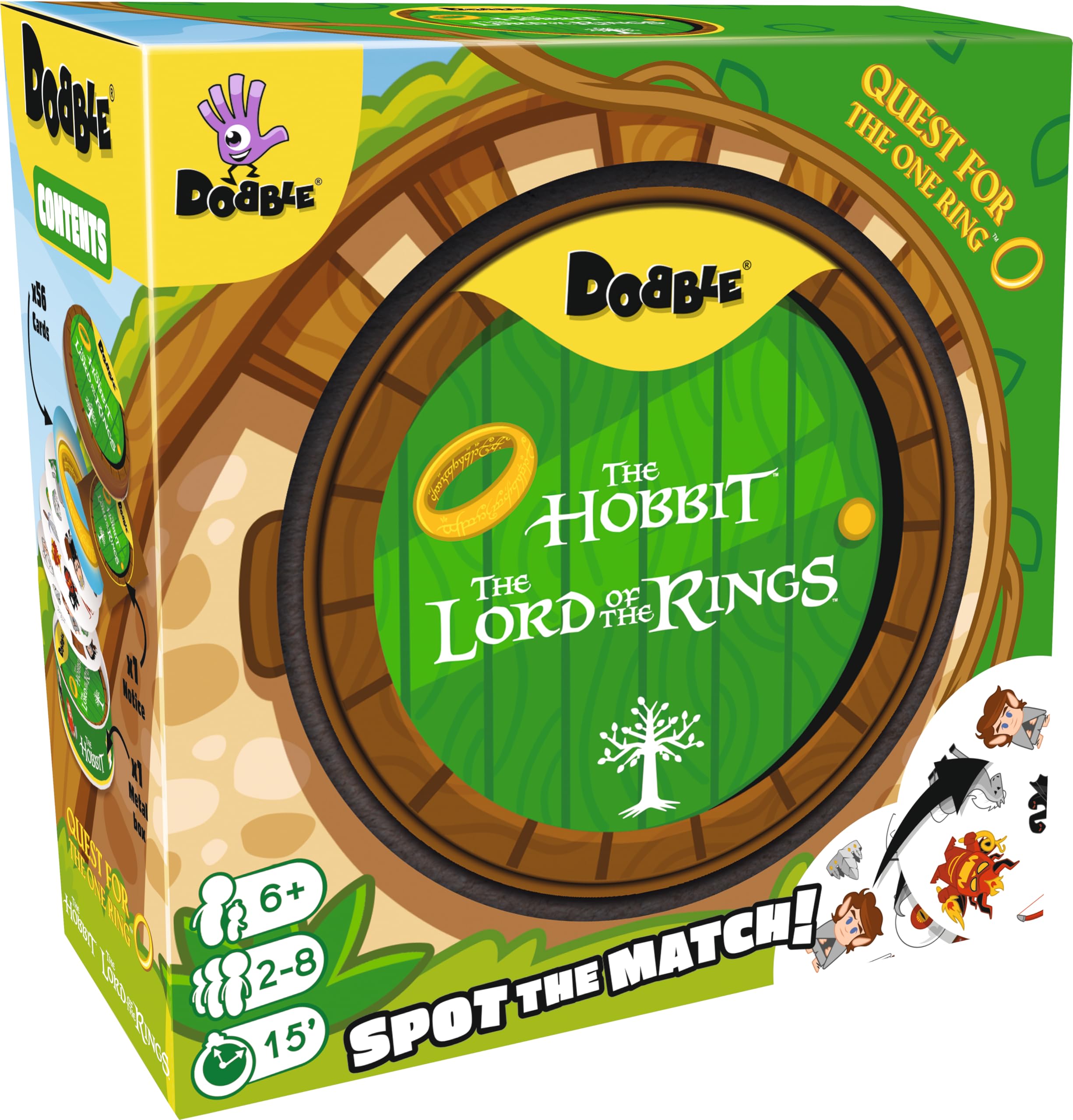 Asmodee | Dobble Lord of the Rings - Quest For The One Ring | Family Card Game | Ages 6+ | 2-8 Players | 15 Minutes Playing Time