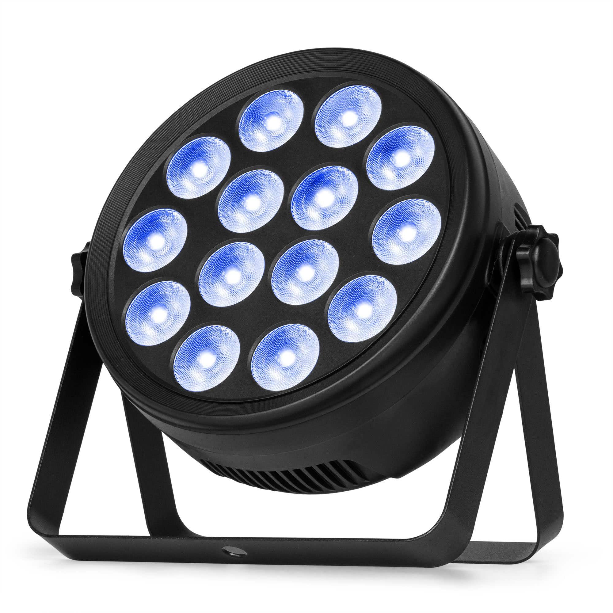 BeamZ BCC165 FlatPAR LED RGBWA-UV 14x 4W Extra Plat avec Télécommande - Projecteur PAR LED DJ Compact avec Effet UV pour Soirées, FlatPar Slim Éclairage Ambiance