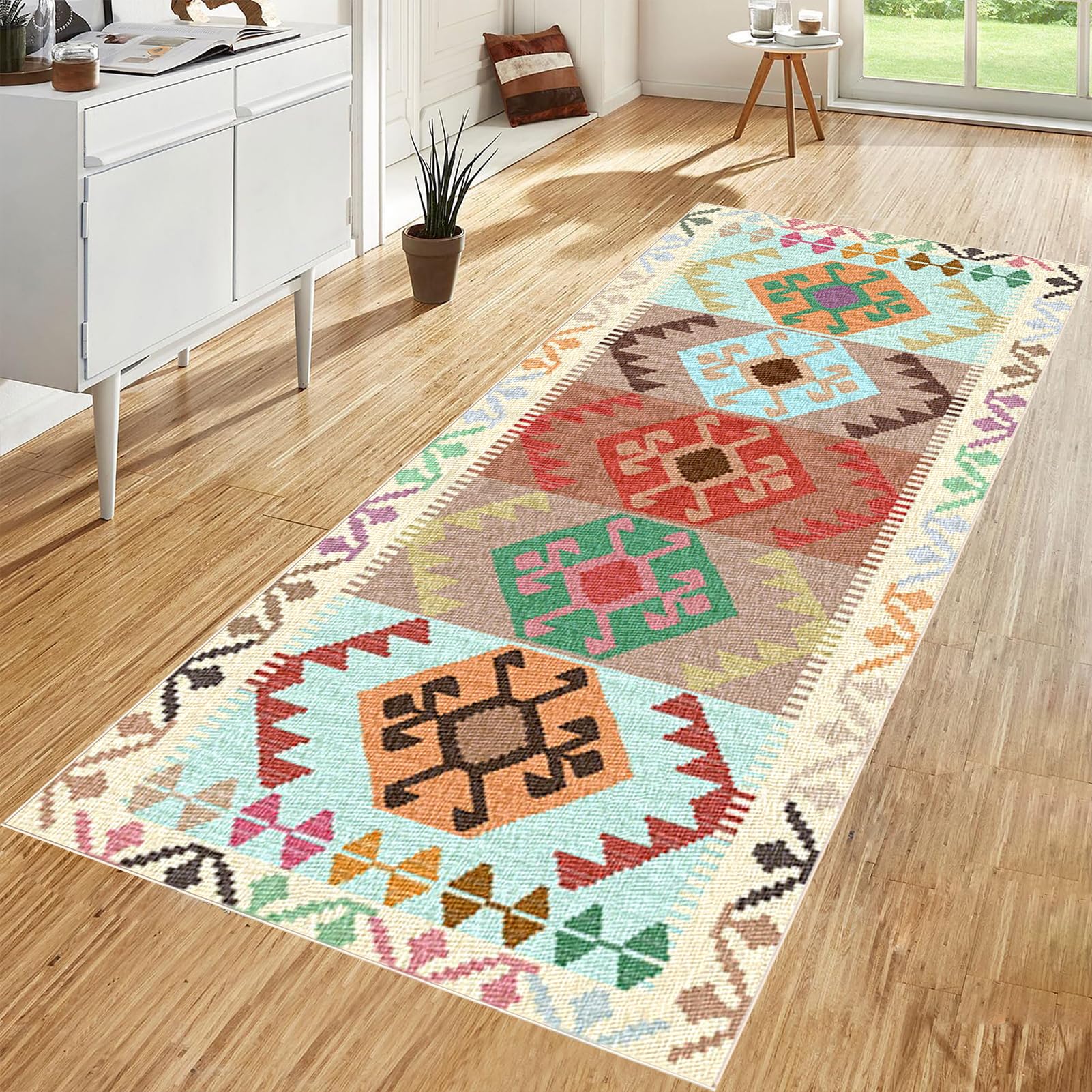 Zhongyanan Colorb-2 Machine Washable Carpet Runner For Hallway Rubber Backed Long Hallway Hall Runner Narrow Rugs 50 X 200 Cm Long Entrance Runner Rug Floor Carpet Runners For Hallways Kitchen Laundry Room Area Rug
