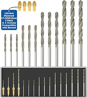 Precision 12-Piece Diamond Drill Bits Set (120-Grit) for Hard Materials and Jewelry