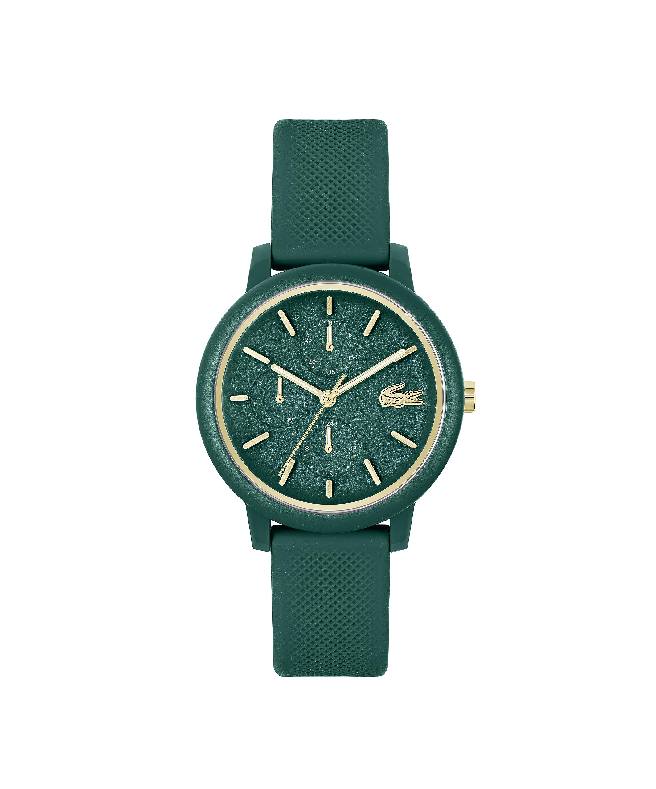 Lacoste.12.12 Qtz Multifunction Green Round Dial Women's Watch|Green Silicone Material|Multi Color Band - 2001329-image-6