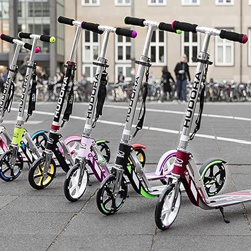 Miniatura 2 de HUDORA Scooter plegable de altura ajustable para niños, azul, ruedas grandes de 8 pulgadas