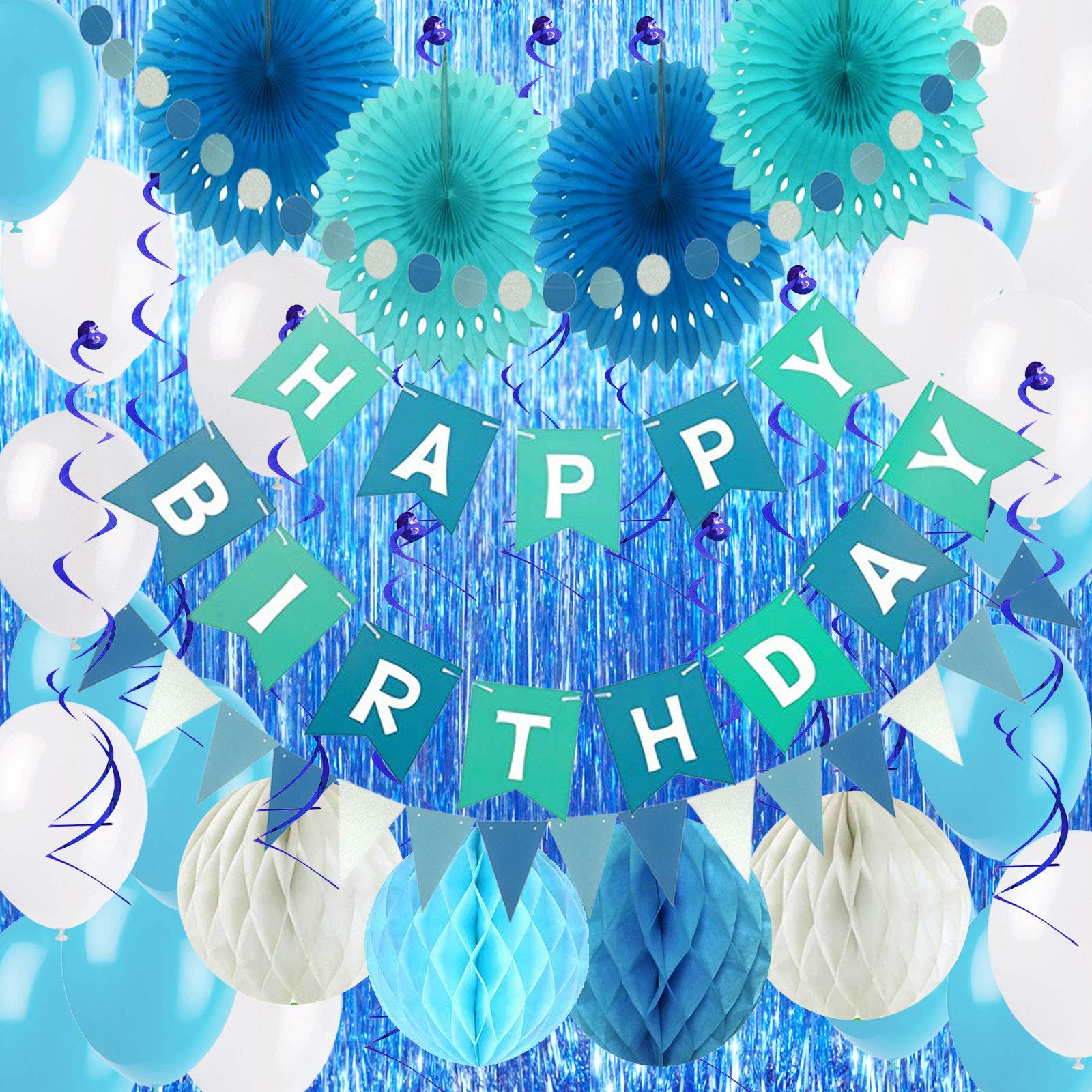 Buy Air Fit Sky and Marine Blue Birthday Party Decorations Set Pack Supplies Birthday Garland