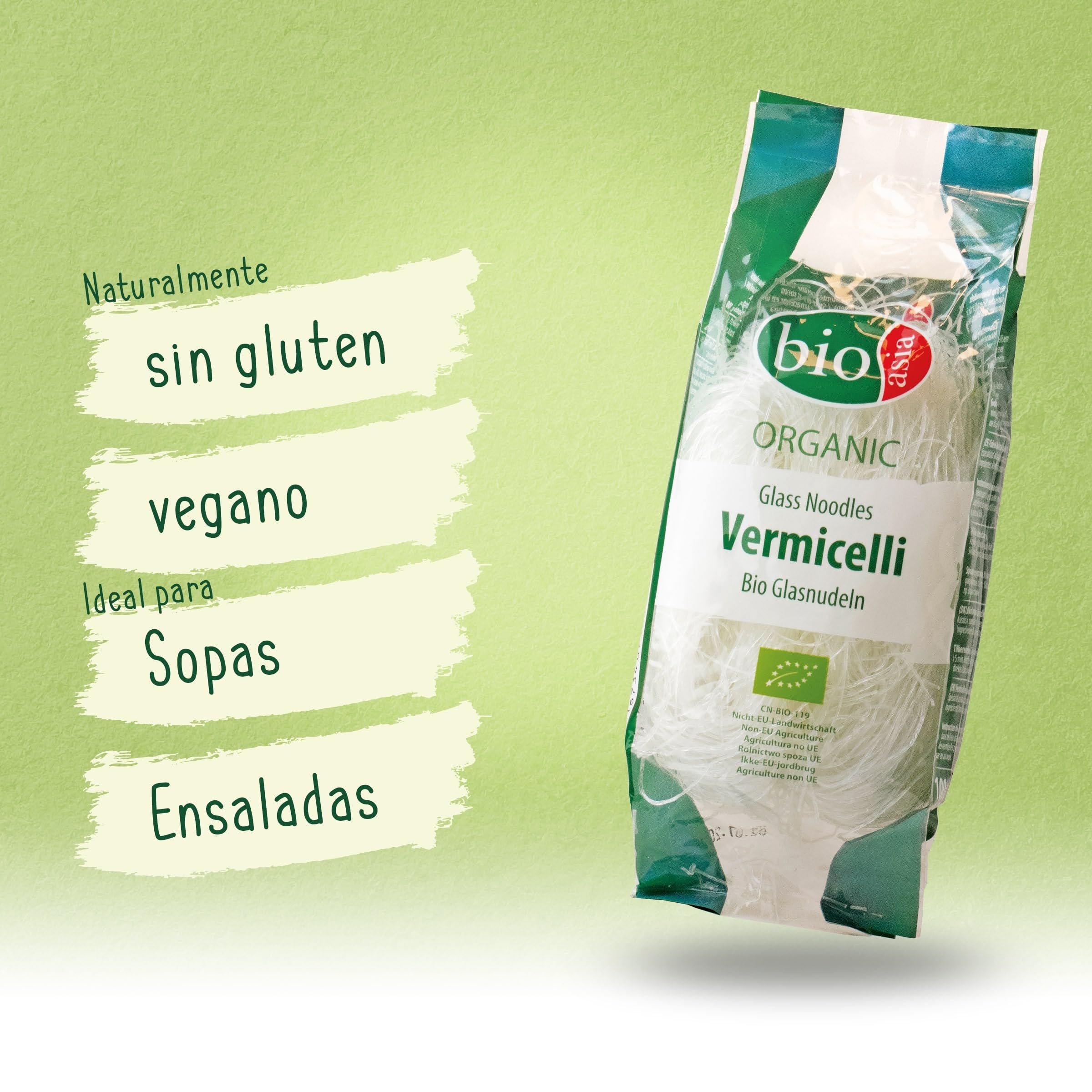 BIOASIA Bio Fideos de cristal almidón de guisante sin gluten 1 x 100 g