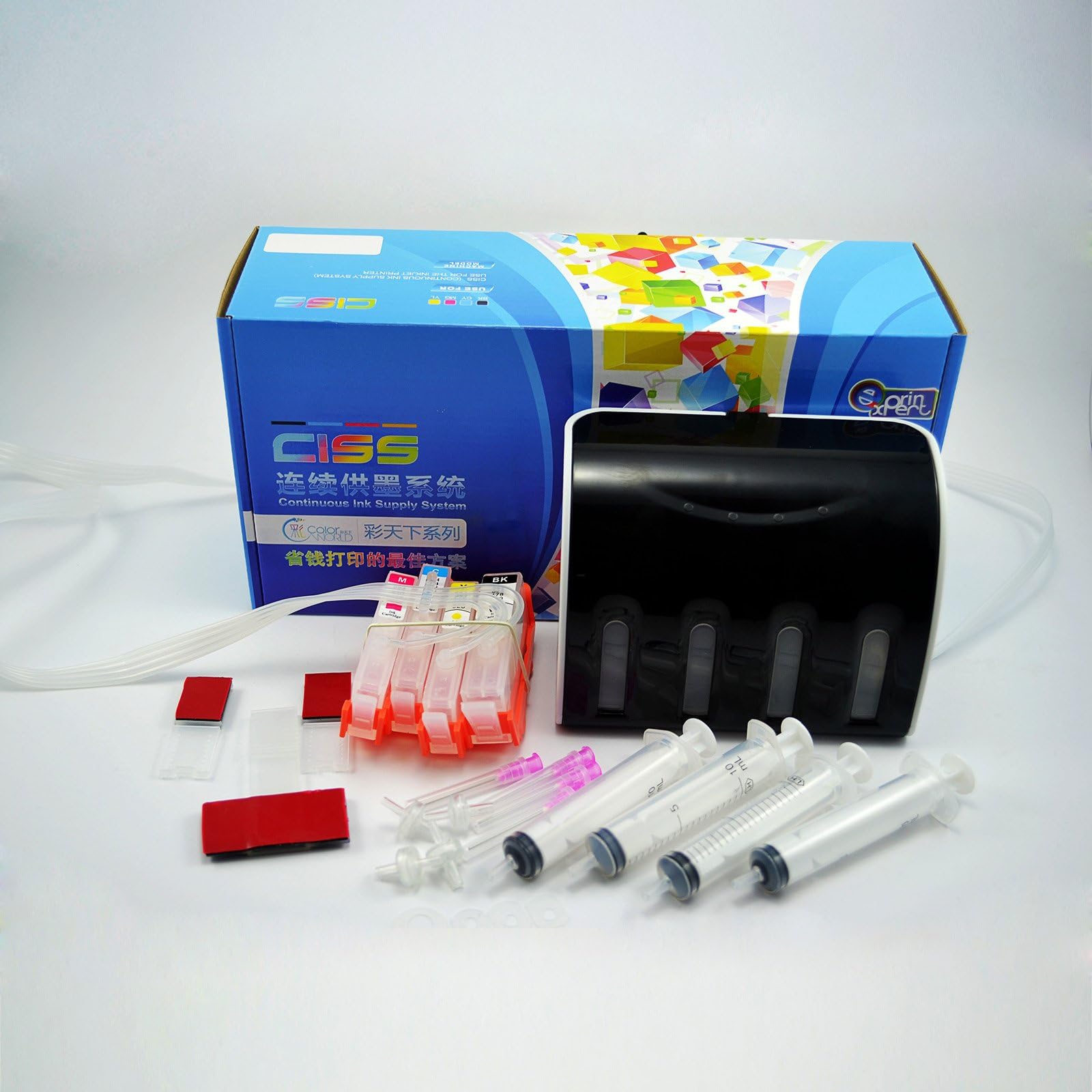 Inksky CISS CIS Continuous ink system FOR HP cartridge 685BLACK/CYAN/MAGENTA/YELLOW 4PCS FOR HP Printer models:Deskjet 3525 4615 4625 5525 6525