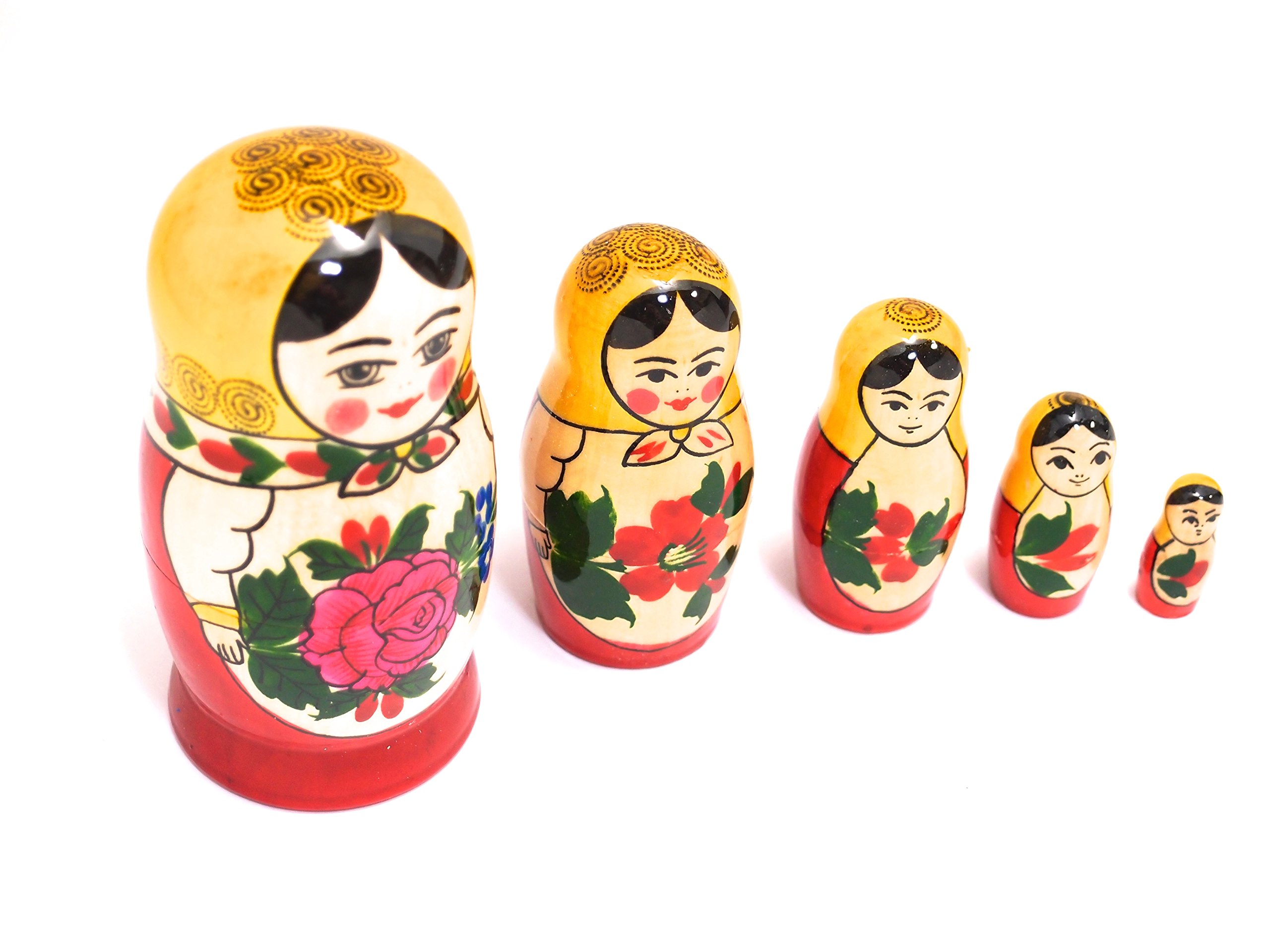 新品　ロシア製 マトリョーシカ 紺色頭巾　11cmサイズ　5体セット 新品 ロシア製 マトリョーシカ 紺色頭巾 11cmサイズ 5体セット