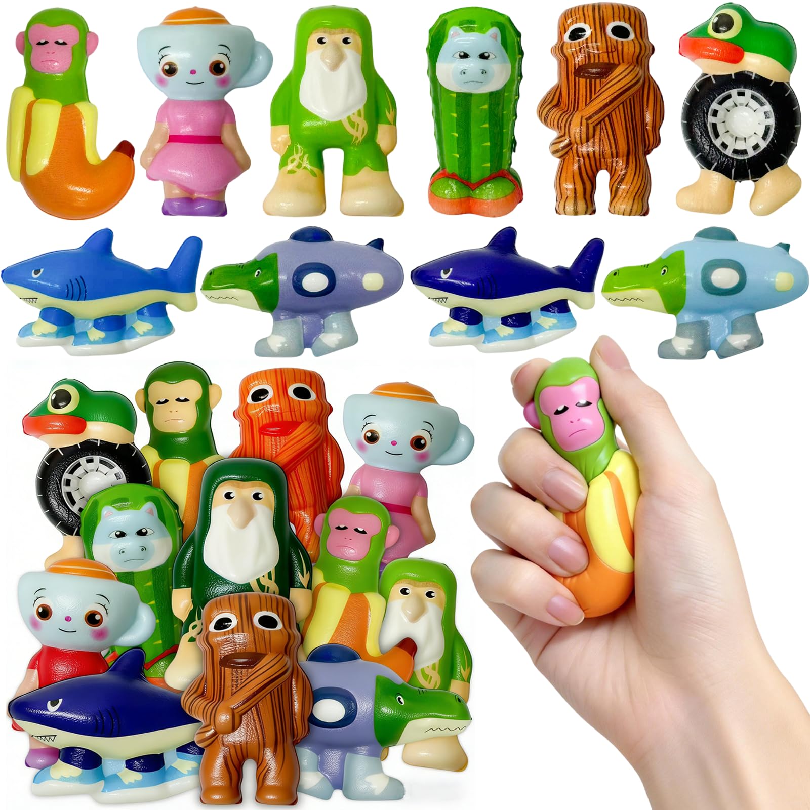 16Pcs Italian Brainrot Slow Squishy Bulk, Tralalero Tralala Stress Relief Sensory Items, Meme-Inspired Funny Animal Shapes, Party Favors & Relaxation Gifts Brainrot 4
