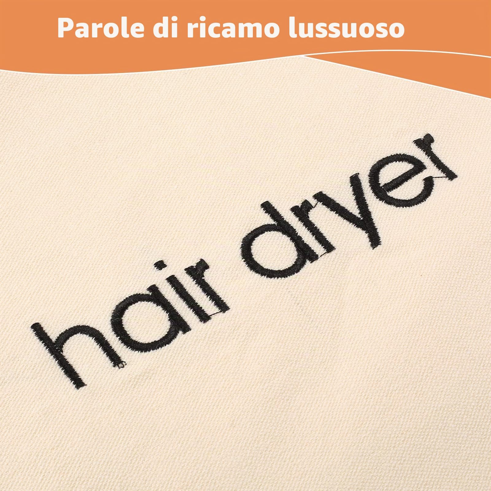 Contenitore a sacca per asciugacapelli, con coulisse, da viaggio, per bagno, 30 x 34 cm (colore: bianco)