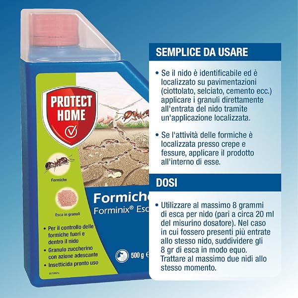 protect home FORMINIX Granular Ant Bait, Eliminates Nest Solving Problem, 500 g, Pink Granule - 4