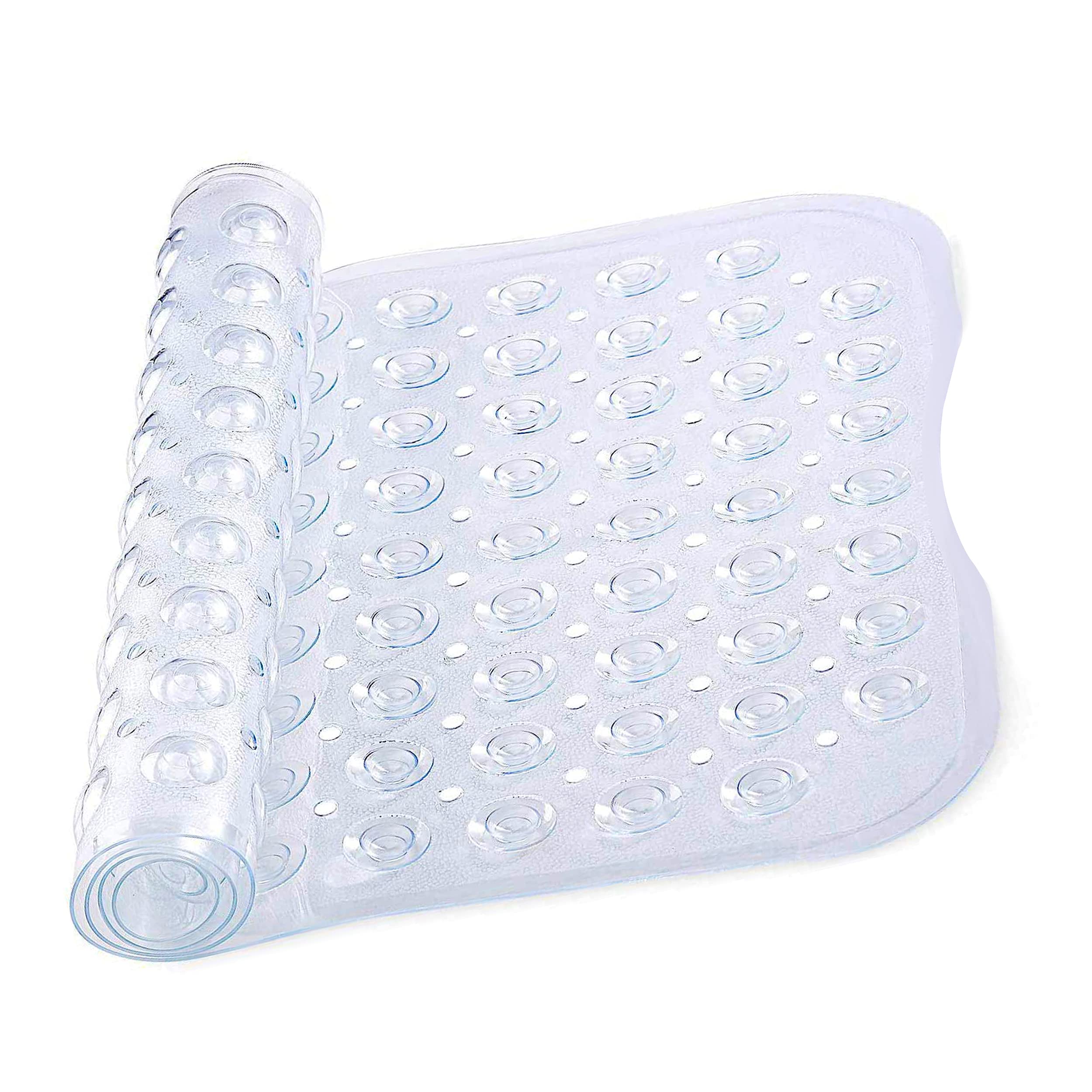 Moonlight20015 Clear Shower Bath Mat Non Slip Anti Mould & Mildew With Strong Suction Cups Grip And Drain Holes Soft Rubber Shower Mats - Pvc Bathroom Mat Machine Washable (70X38cm, )