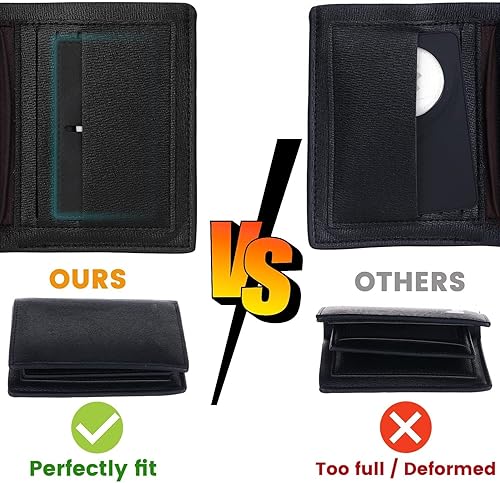 Miniatura 5 de Funda de piel para AirTag, 2 unidades, para Apple AirTag, compatible con AirTag, compatible con carteras de hombres y mujeres para evitar pérdidas,