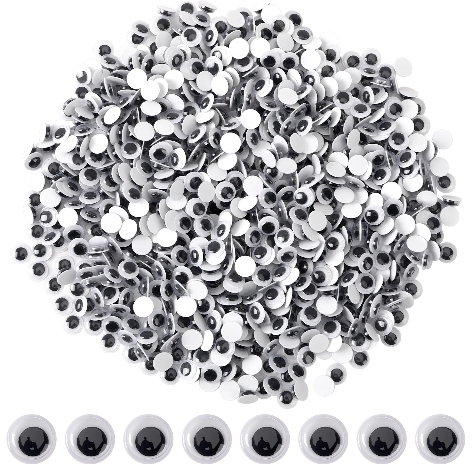 UPINS 1000pcs 4mm Self Adhesive Googly Eyes for DIY Crafts Decoration Black and White-image-37