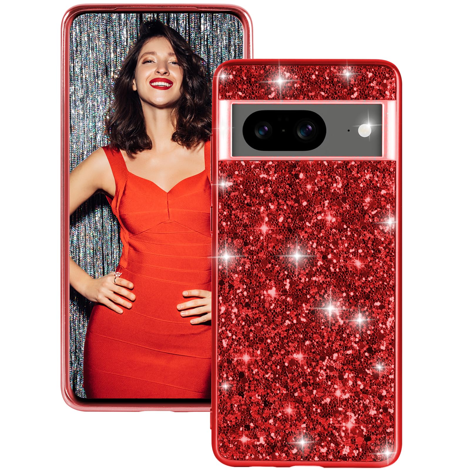 Coque en silicone pour Google Pixel 8 5G rouge mate antichoc - 8