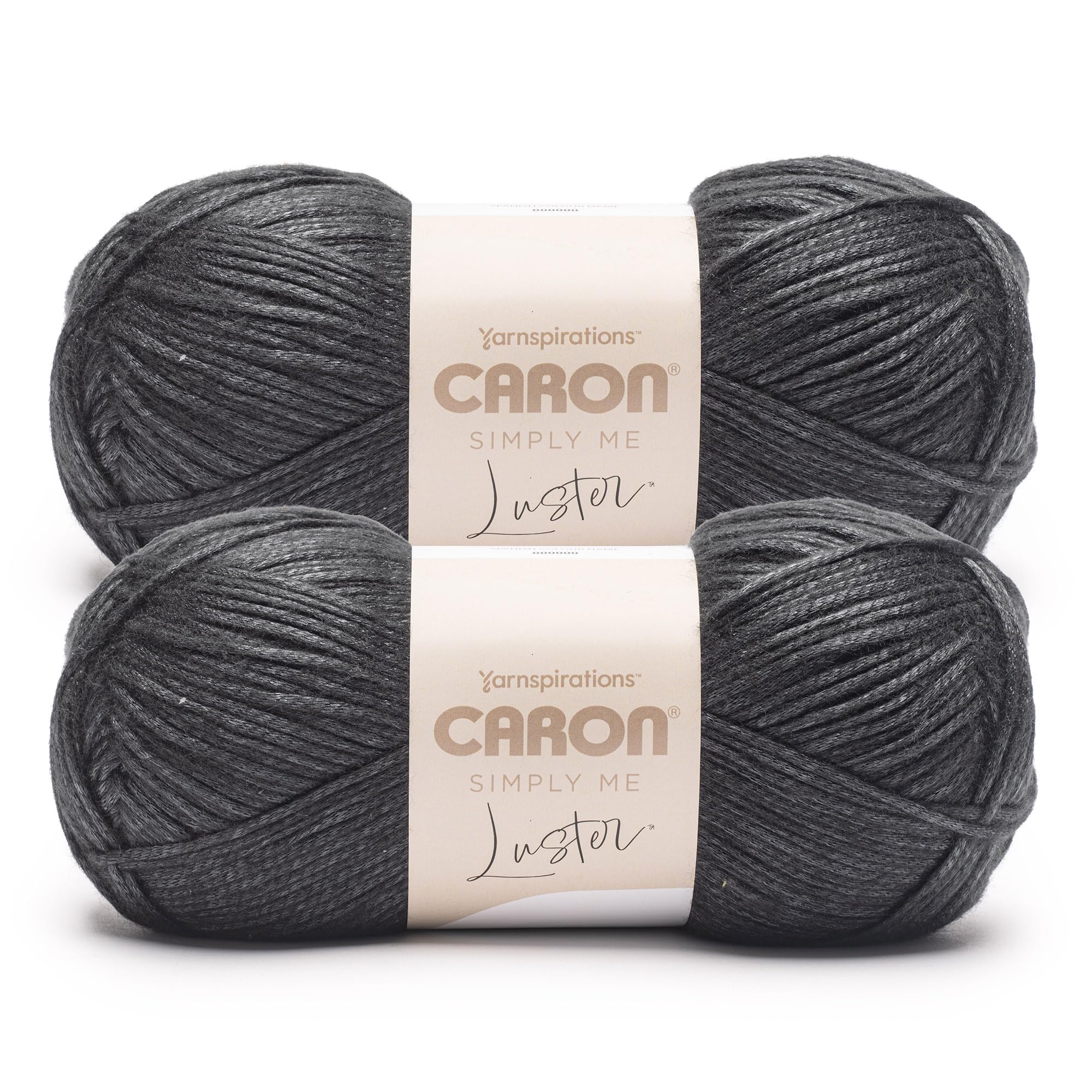 Caron Simply Me Luster Obsidian Yarn - 2 Pack of 170g/6oz - 65% Nylon, 35% Acrylic - #4 Worsted (Medium) - 360 Yards - Knitting/Crochet