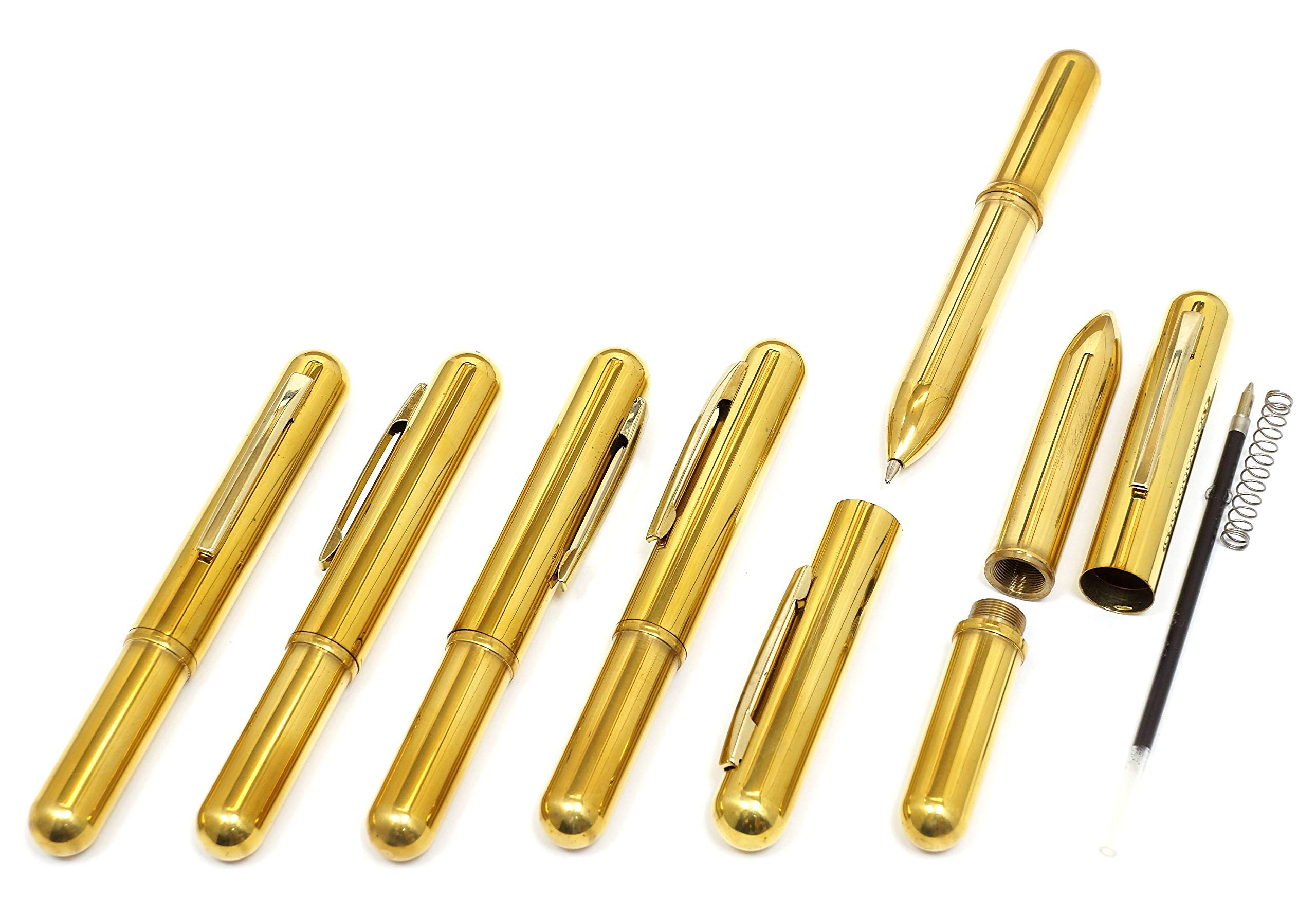 Amazon | タキザワ 日本製 真鍮無垢キャップ式弾丸ボールペン 1