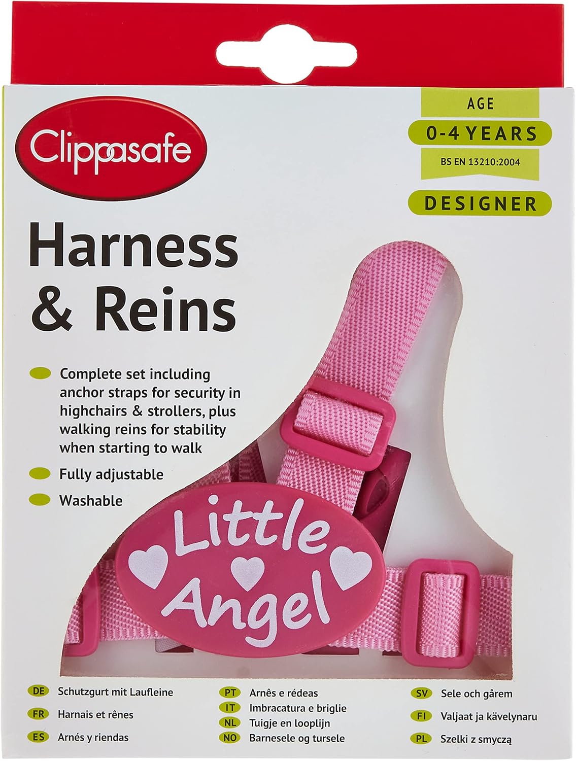 Clippasafe Easy Wash Harness & Reins (Little Angel)