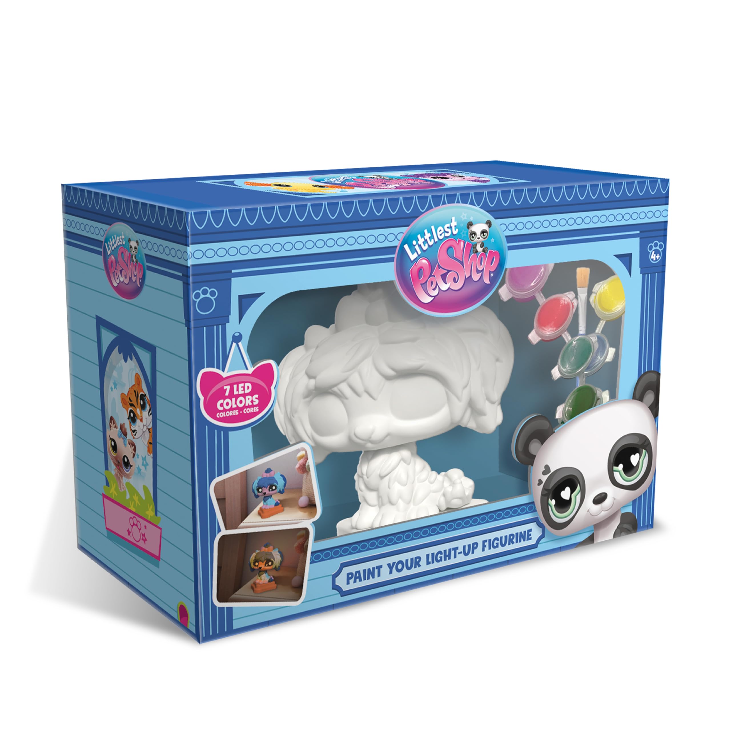 Figura Luminosa Littlest Pet Shop Paint Your Light-Up, Con Luz LED De 7 Colores Y Pinturas Acrílicas, Manualidad Creativa Para Niños A Partir De 4 Años Pinta Tu Mascota Con Luz Led