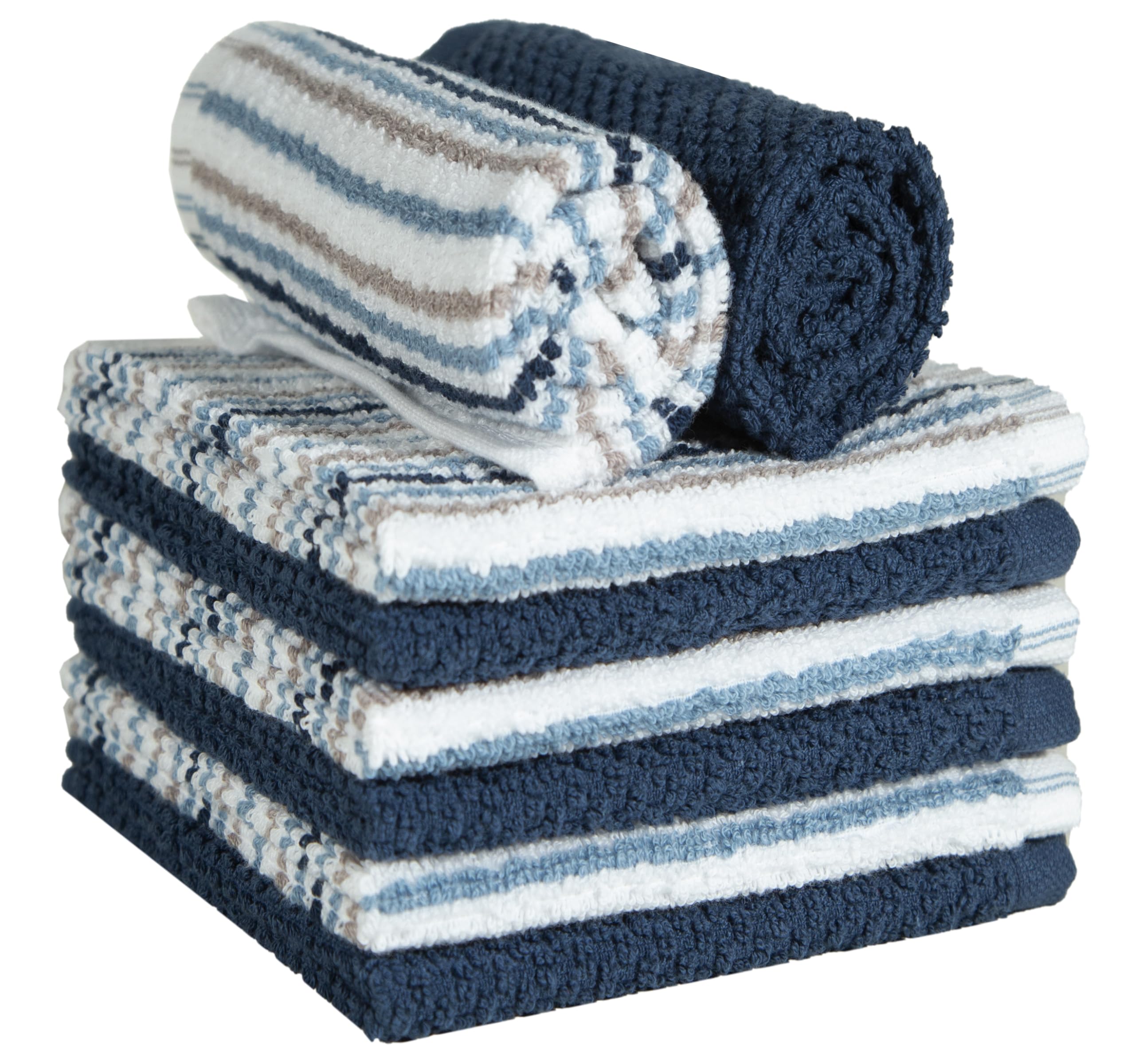 Bumble - Paños de Cocina 12 x 12 Pulgadas, Juego de paños de Cocina de algodón Hilado en Anillo 100% Natural, 430 g/m², Altamente absorbentes y Suaves, Paquete de 8, 4 Toallas de