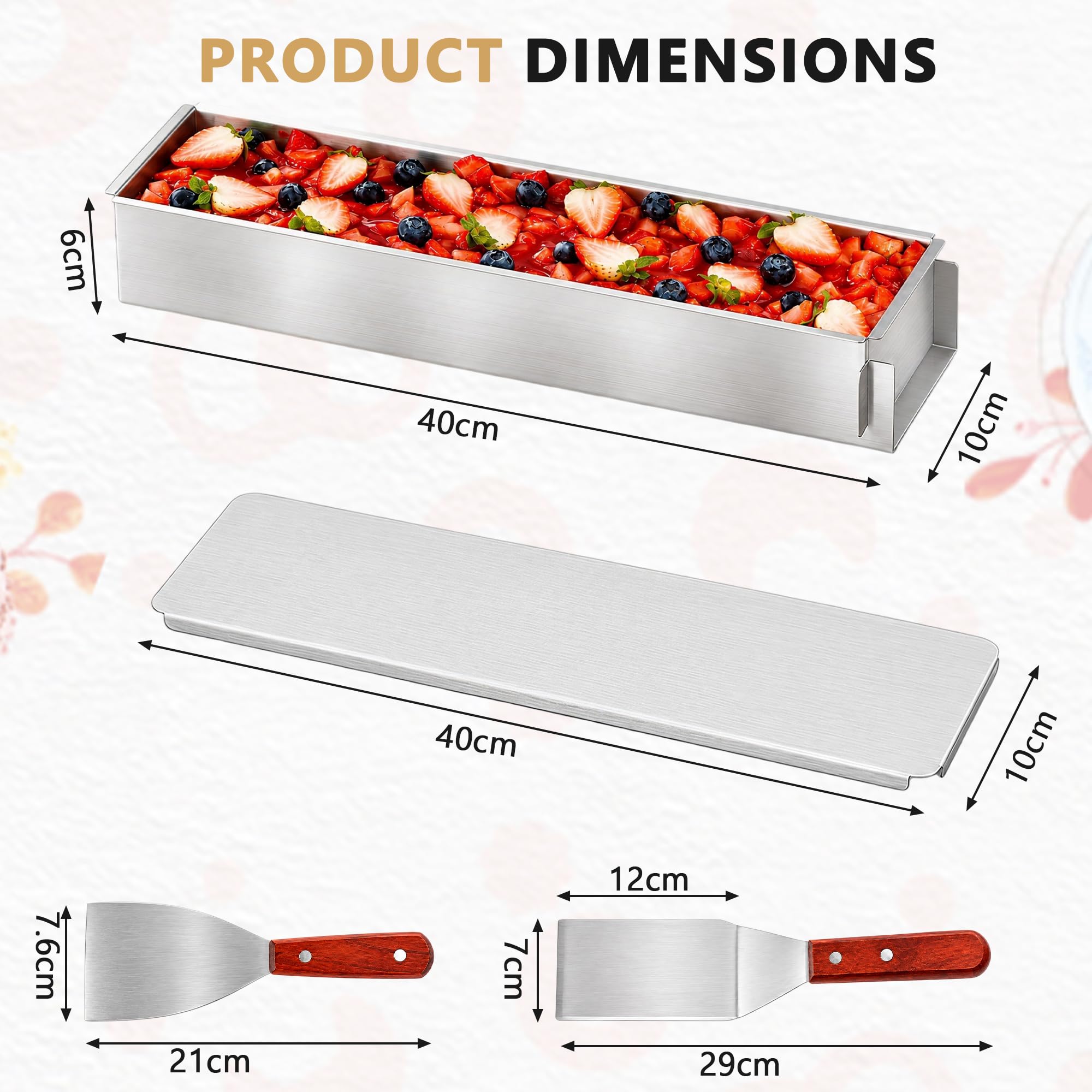 Molde de pastel Tiramisú ajustable para pastelería y postres de casa 40 cm
