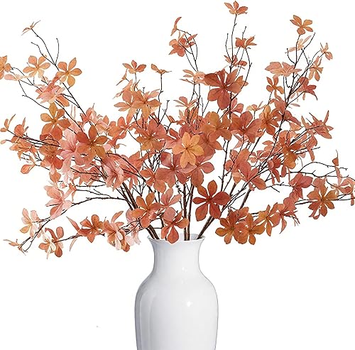 Miniatura 7 de 6 tallos de vegetación de otoño falsos, ramas de hojas artificiales de otoño, plantas sintéticas, hojas de eucalipto de seda para interiores y