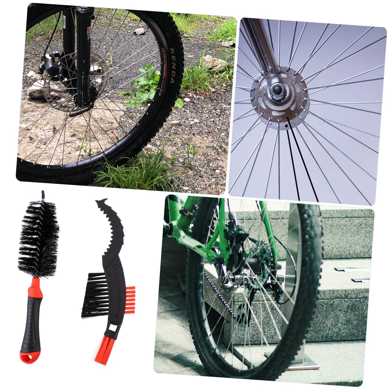 BESTonZON 3 Set Spazzole Per Pulizia Bici Utensili Per Manutenzione Resistente Con Pulitore Per Rimuovere Sporco E Grasso 2 Pezzi*3