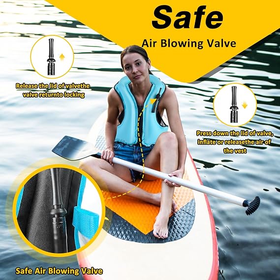 SOLY Inflatable Snorkel Vest for Adults,Snorkeling Vest,Snorkeling Vest for Kayaking Canoeing Water Sports Safety.