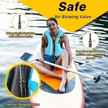 SOLY Inflatable Snorkel Vest for Adults,Snorkeling Vest,Snorkeling Vest for Kayaking Canoeing Water Sports Safety.