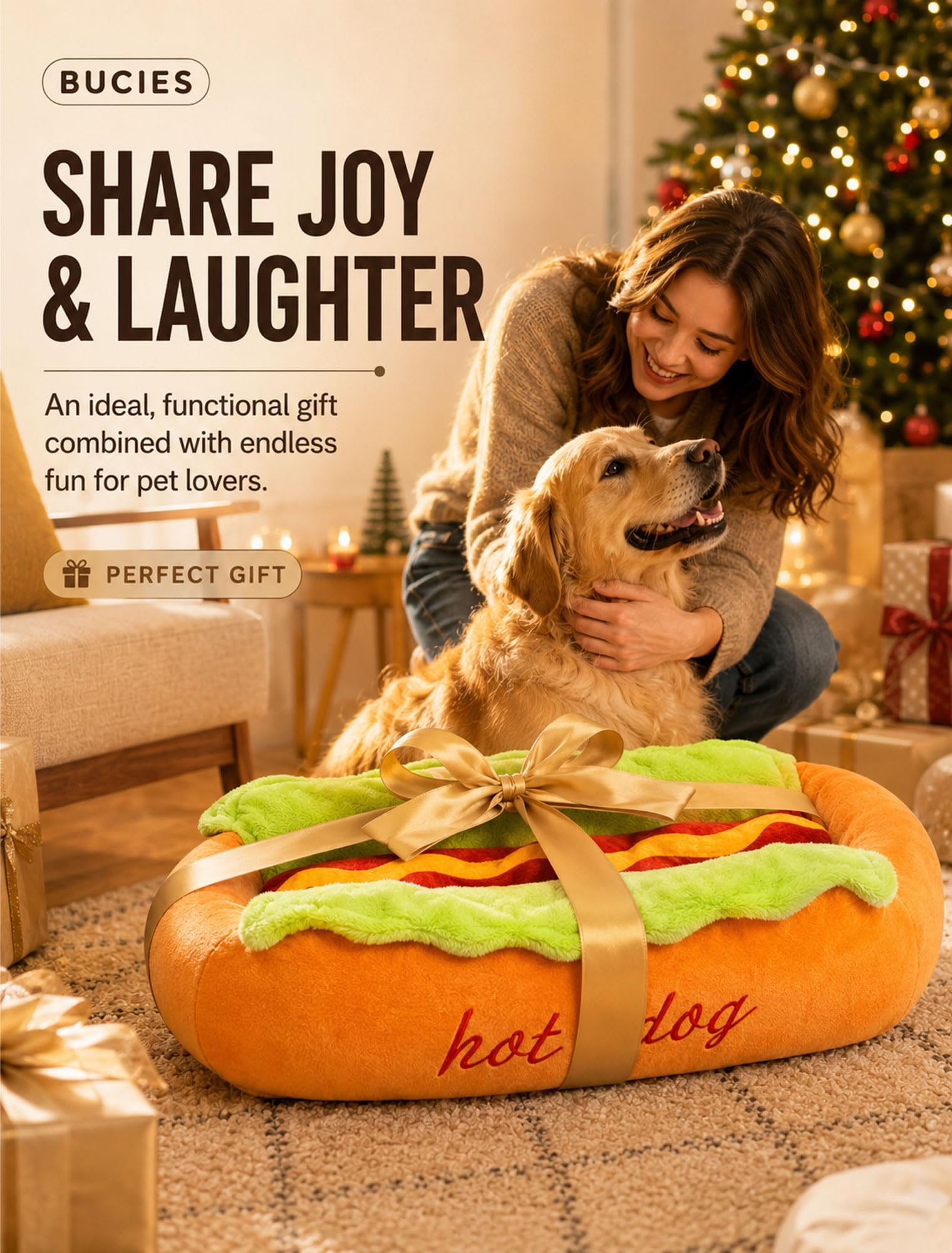 Cuccia Hot Dog per cani piccoli e gatti, letto in peluche con cuscino rimovibile lavabile, nido caldo e morbido per bassotto, cucciolo e gattino (XL)