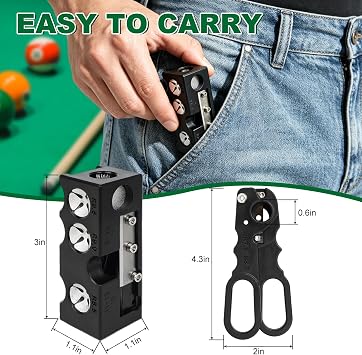 Pool Cue Tip Replacement Kit, 11-in-1 Pool Cue Tip Repair and Shaping Kit, Pool Cue Tip Repair Tool Include 10 Cue Tips, 4 Ferrules, 4 Chalks, Portable Pool Stick Tip Repair Kit