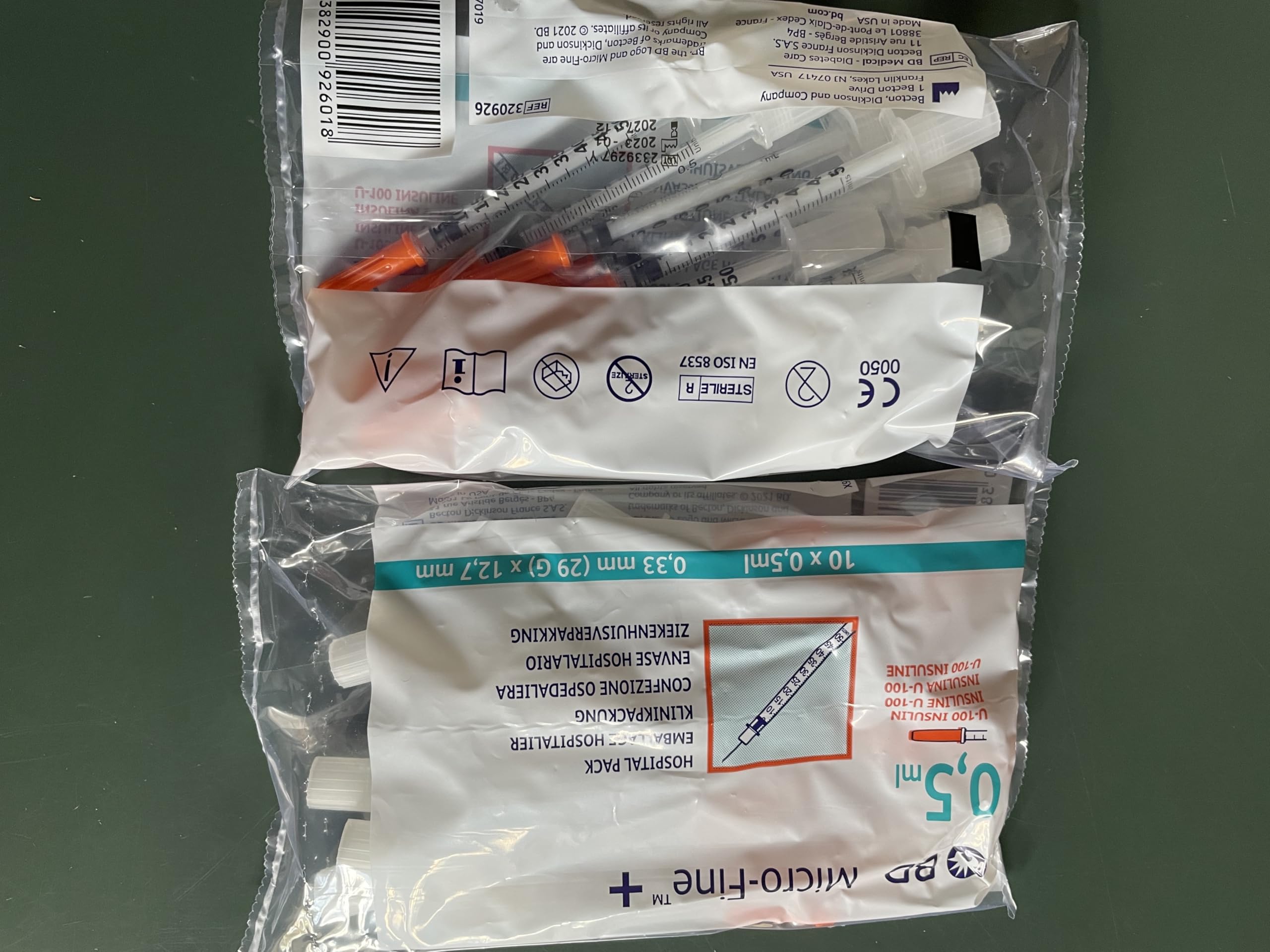 Microfine siringhe 0,5ml 29Gx12,7mm sterile confezione da 500 pezzi