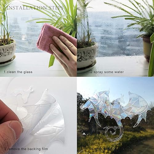Miniatura 7 de Calcomanías estáticas de dragón para ventana, anticolisión, para ataques de pájaros, calcomanías de conciencia de vidrio, juego de 16 unidades