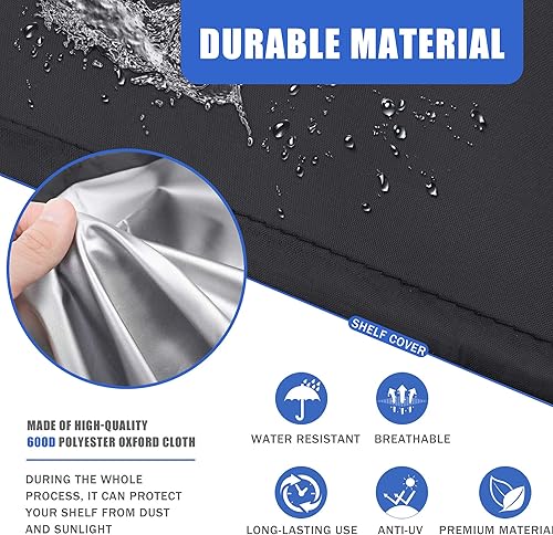 Miniatura 4 de MOLLYAIR Cubierta de estantería, 600D resistente al agua, a prueba de polvo, cubiertas de estante adecuadas para exteriores, salas de estar, cocinas