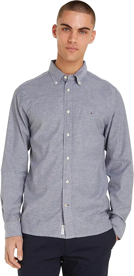 Tommy Hilfiger Herren Hemd 1985 Flex Oxford Langarm