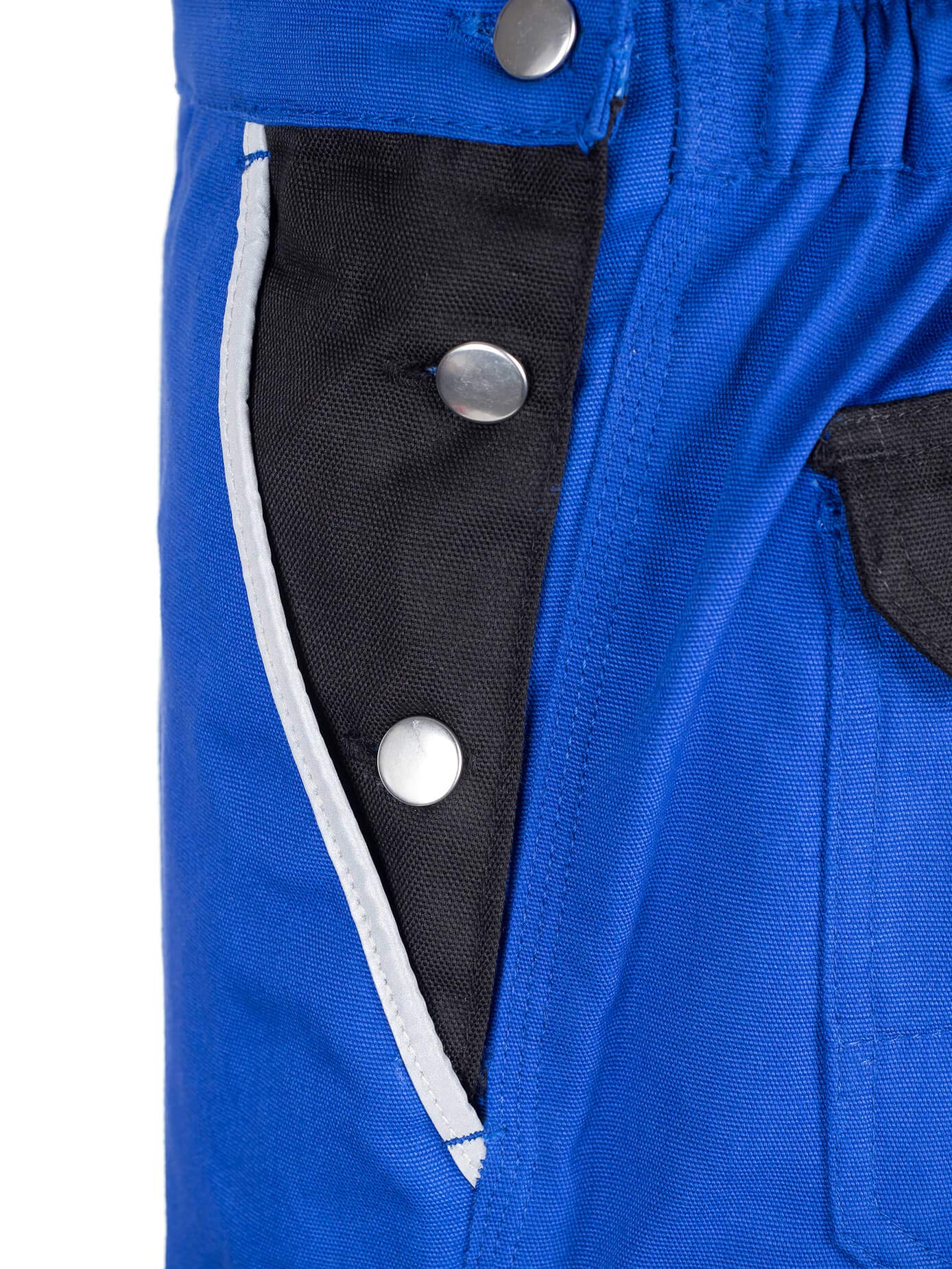 TMG® | Lange Arbeitslatzhose Herren, Blaue Latzhose mit Kniepolstertaschen aus Cordura, viel Stauraum, robust | 76