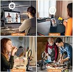 Ring Light for Laptop and Phone, 5" Selfie Ring Light with Stand and Phone Holder, Video Light Led Streaming Light for Webcam Lighting/Zoom Meetings/Video Calls/Live Streaming/Makeup/YouTube/TikTok
